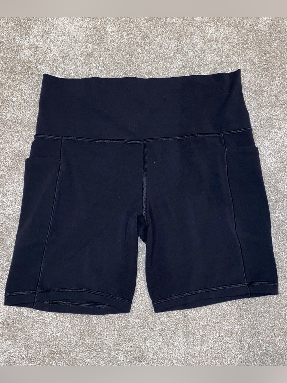 Athleta Black Biker Shorts Size M Side Pockets